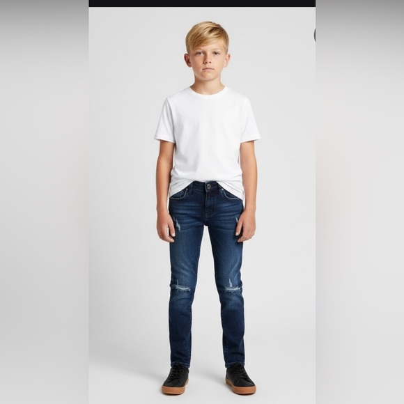 Guess Dark Blue Distressed Jeans - Picture 1 of 8